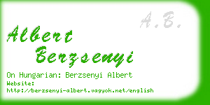 albert berzsenyi business card